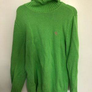 Ralph Lauren Green/Pink Cowl Neck Sweater
